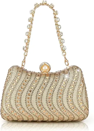 Luxury Full Diamond Evening Bag for Women Customized Handbag Versatile Crossbody Shoulder Clutch Bag for Weddings Banquets