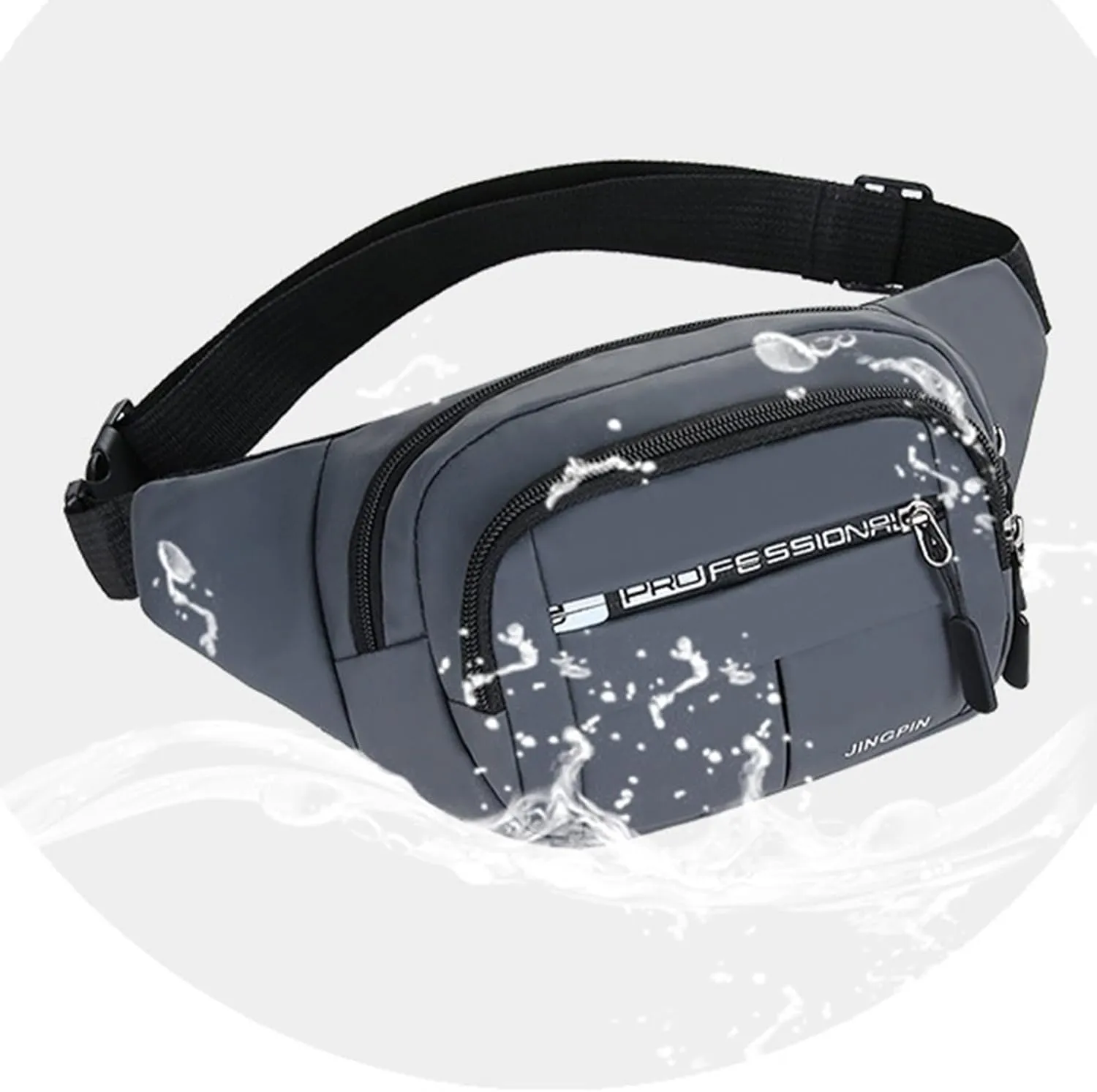Men And Women Fashion Capacity Messenger Bag Simple Casual Shoulder Bags Waist Bag Running Belt Waist Pack for Men (Black, One Size)