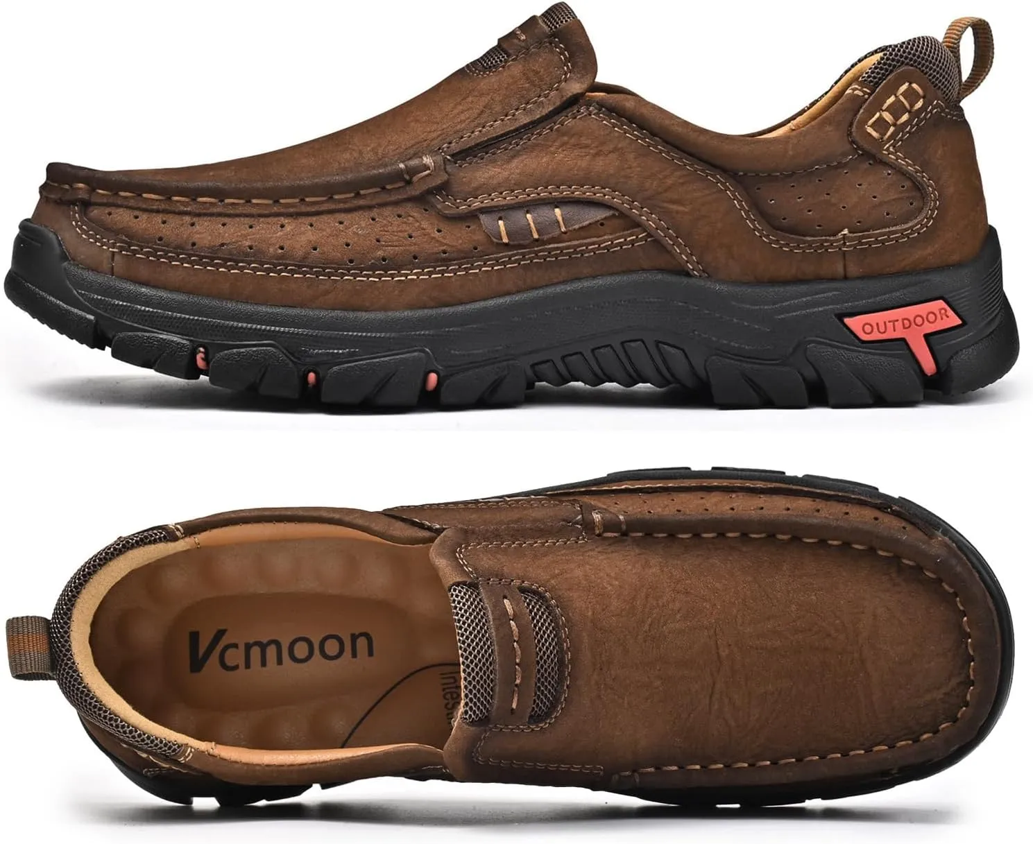 Men Casual Shoes Leather Slip On Loafers Walking Shoes for Work Office Dress Outdoor