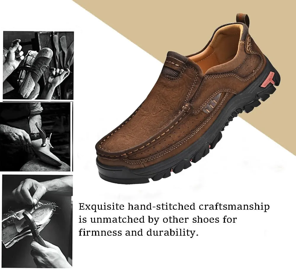 Men Casual Shoes Leather Slip On Loafers Walking Shoes for Work Office Dress Outdoor