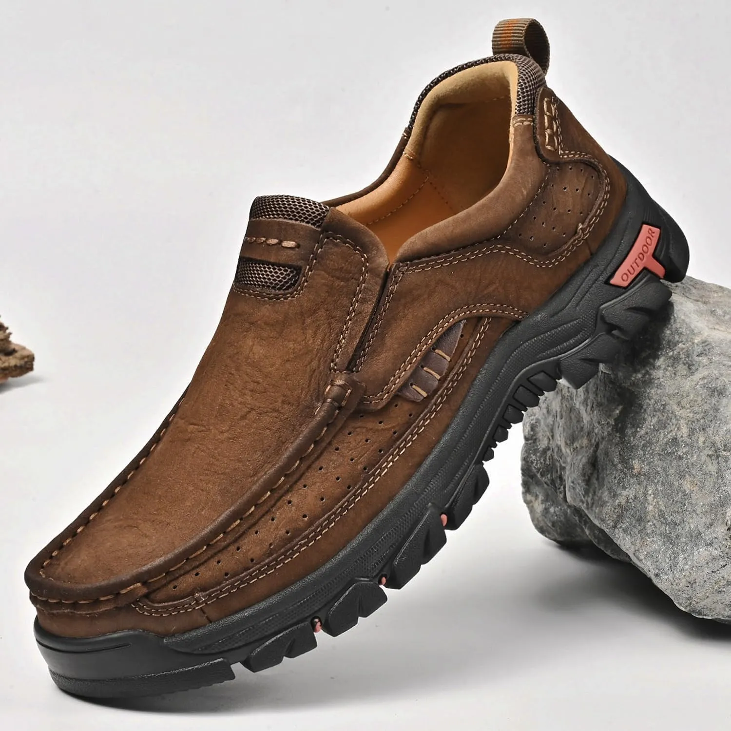 Men Casual Shoes Leather Slip On Loafers Walking Shoes for Work Office Dress Outdoor