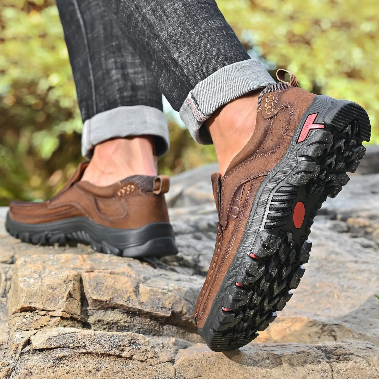 Men Casual Shoes Leather Slip On Loafers Walking Shoes for Work Office Dress Outdoor