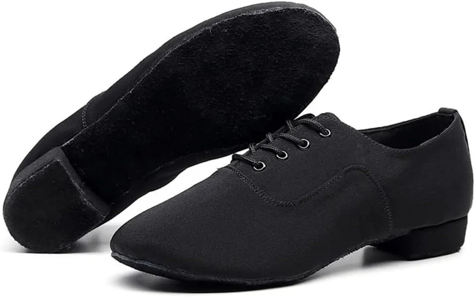 Men's Black Ballroom Latin Performance Shoes Waltz Modern Dancing Practice Shoe