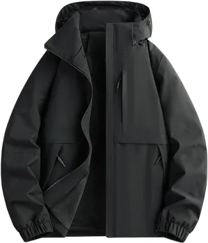 Mens Casual Lightweight Jacket Softshell Flight Jacket Varsity Windbreaker Winter Breathable Hooded Outdoor Jackets