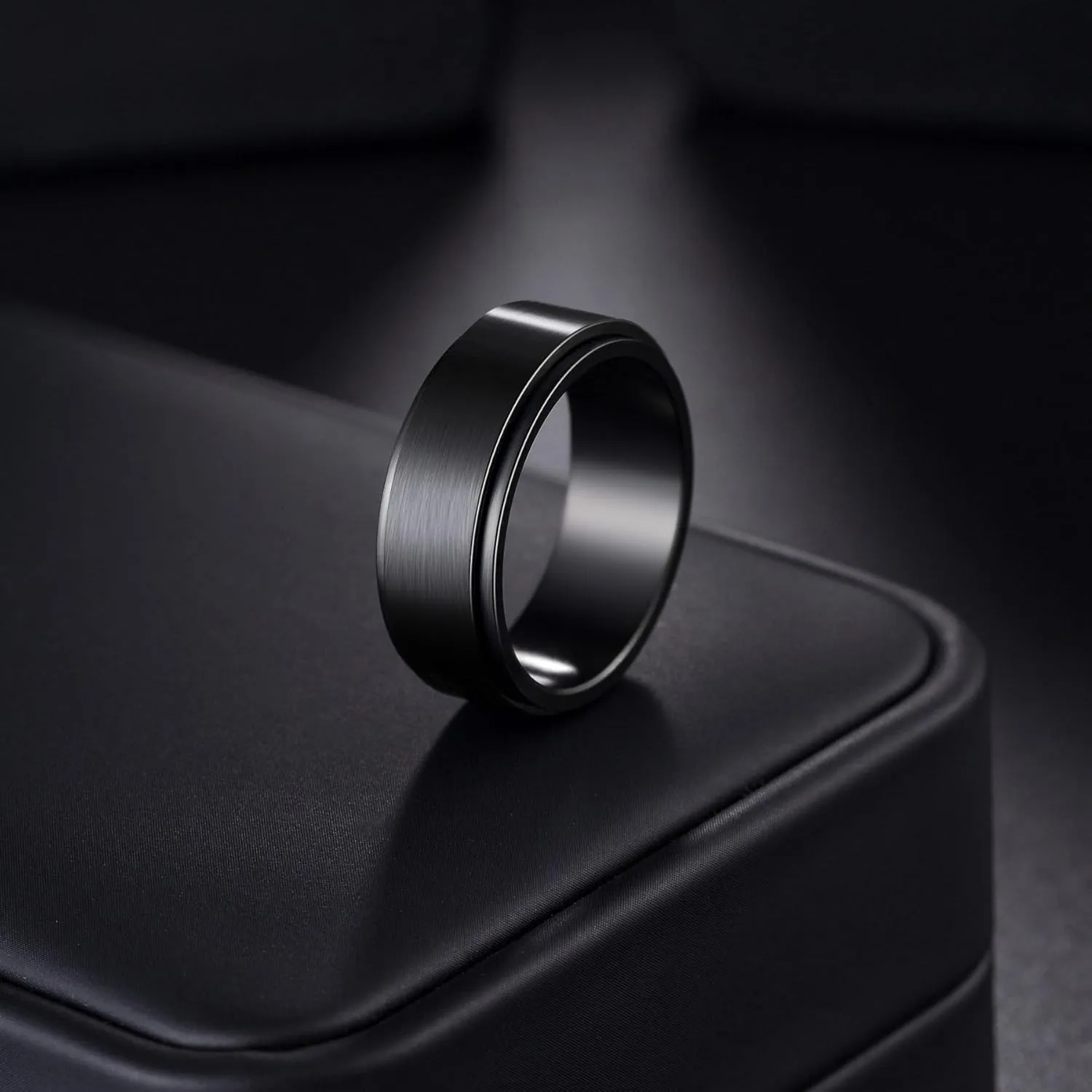 Mens Fidget Rings Anxiety Rings for Men Womens Chain Spinner Rings for Adults Titanium Steel Rings