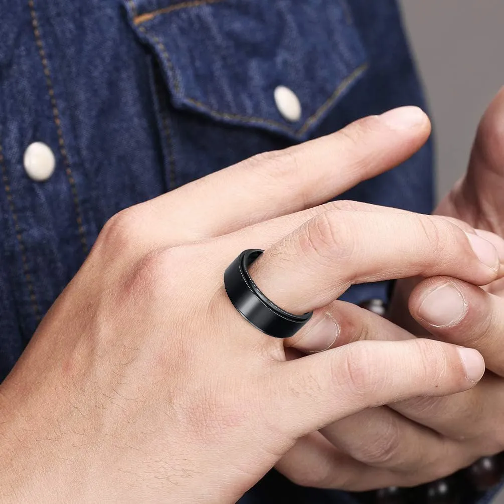 Mens Fidget Rings Anxiety Rings for Men Womens Chain Spinner Rings for Adults Titanium Steel Rings