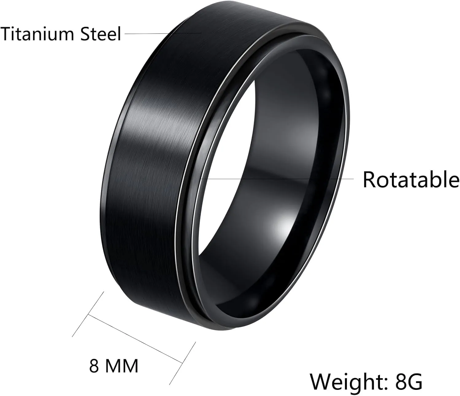 Mens Fidget Rings Anxiety Rings for Men Womens Chain Spinner Rings for Adults Titanium Steel Rings