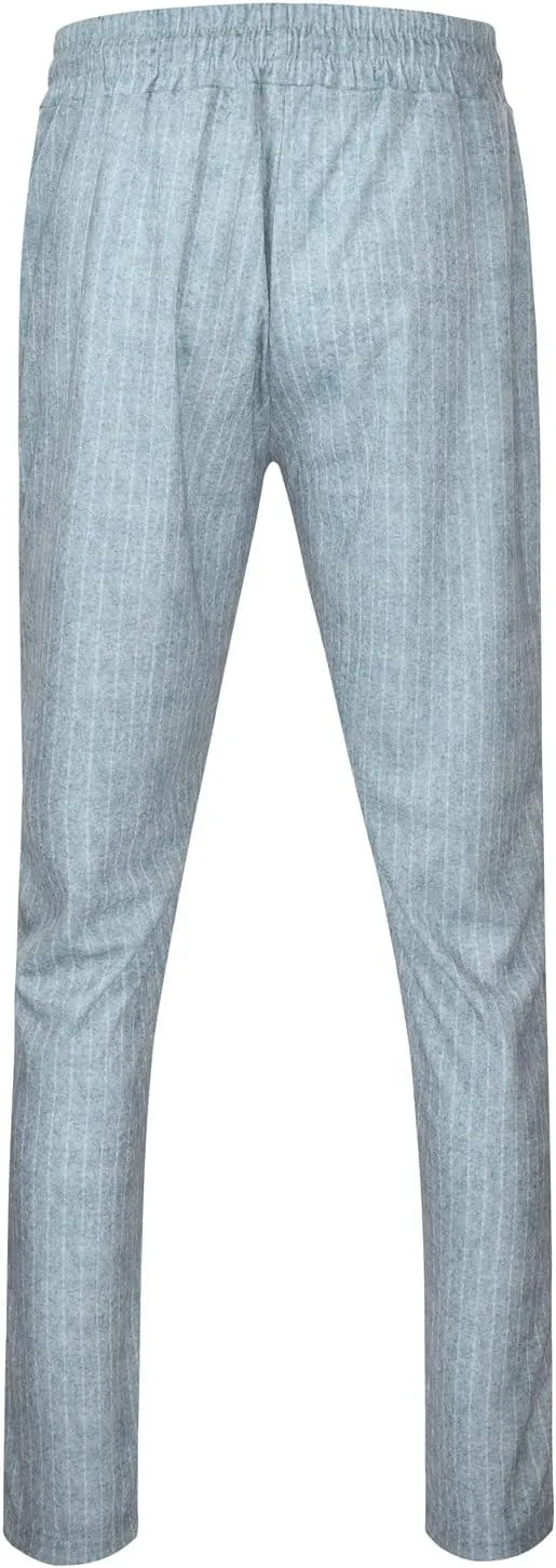 Mens Linen Stripe Casual Pants Stretch Slim Fit Skinny Jogging Sweatpants for Men Textured Business Tapered Chino Trousers