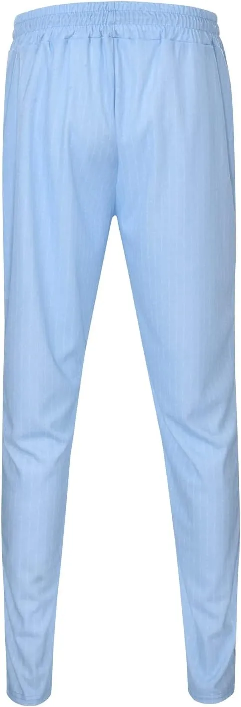 Mens Linen Stripe Casual Pants Stretch Slim Fit Skinny Jogging Sweatpants for Men Textured Business Tapered Chino Trousers