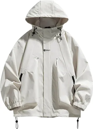 Men's Outdoor Jacket Lightweight Mountaineering Jacket Casual Windbreaker Jackets Windproof Zip Up Coats with Pockets