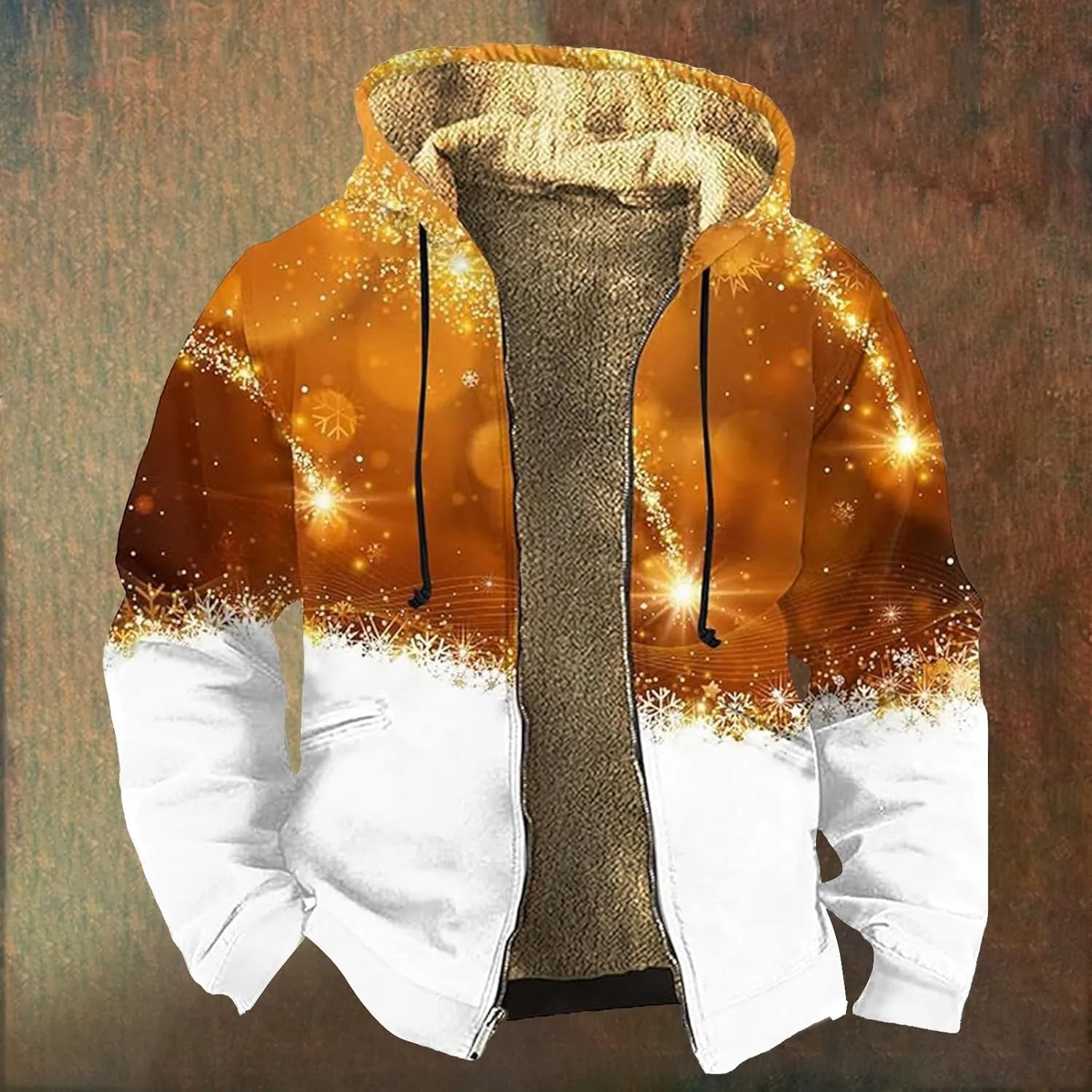 Men's Puffer Jacket Waterproof Winter Coats Western Cowboy 3D Printed Hooded Thermal Snowboard Jacket Parka Raincoat