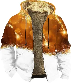 Men's Puffer Jacket Waterproof Winter Coats Western Cowboy 3D Printed Hooded Thermal Snowboard Jacket Parka Raincoat