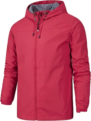 Men's Rain Jackets Waterproof Warm Puffer Jacket Hooded Windproof Winter Coat Bomber Jacket, XL-5XL