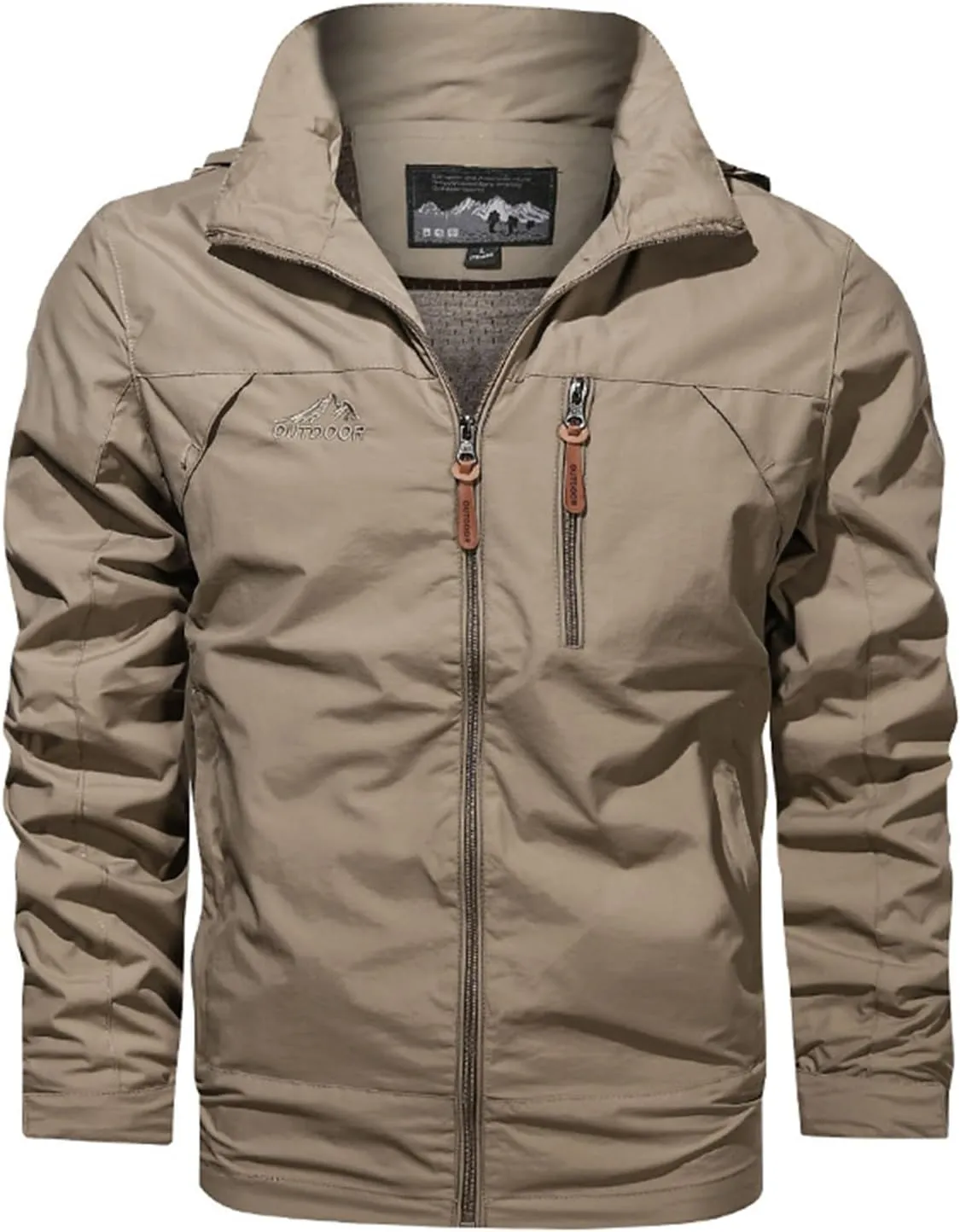 Men's Raincoat Hoodie Soft Shell Rain Jacket Waterproof Hooded Hiking Raincoats Lightweight Windbreaker Outwear Men