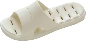 Men's Slides Summer Slippers for Men Shower Shoes with Drainage Holes House Slippers Non Slip Quick Drying Bathroom for Women Men Cloud Slides Pillow Women and Rubber