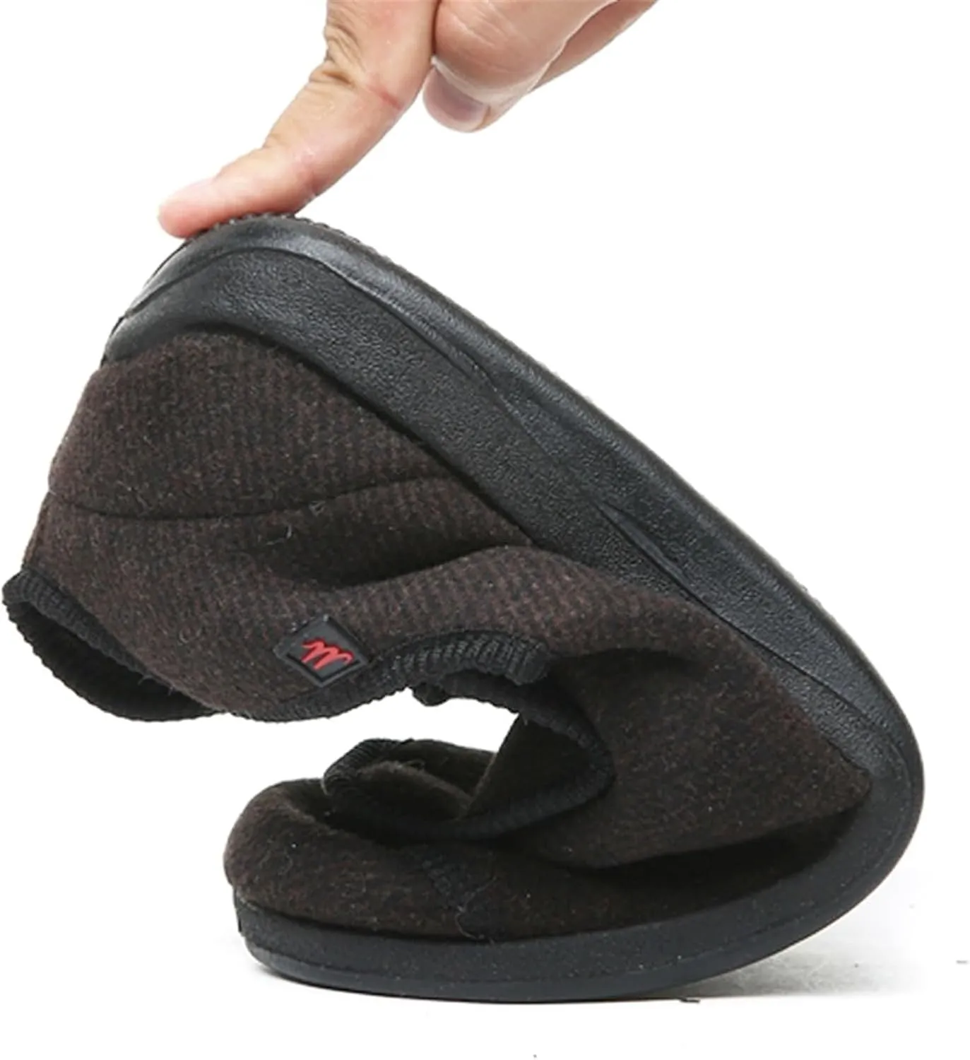 Men's Slippers Comfy Adjustable Memory Foam Wide Indoor Shoes for Diabetic & Swollen Feet