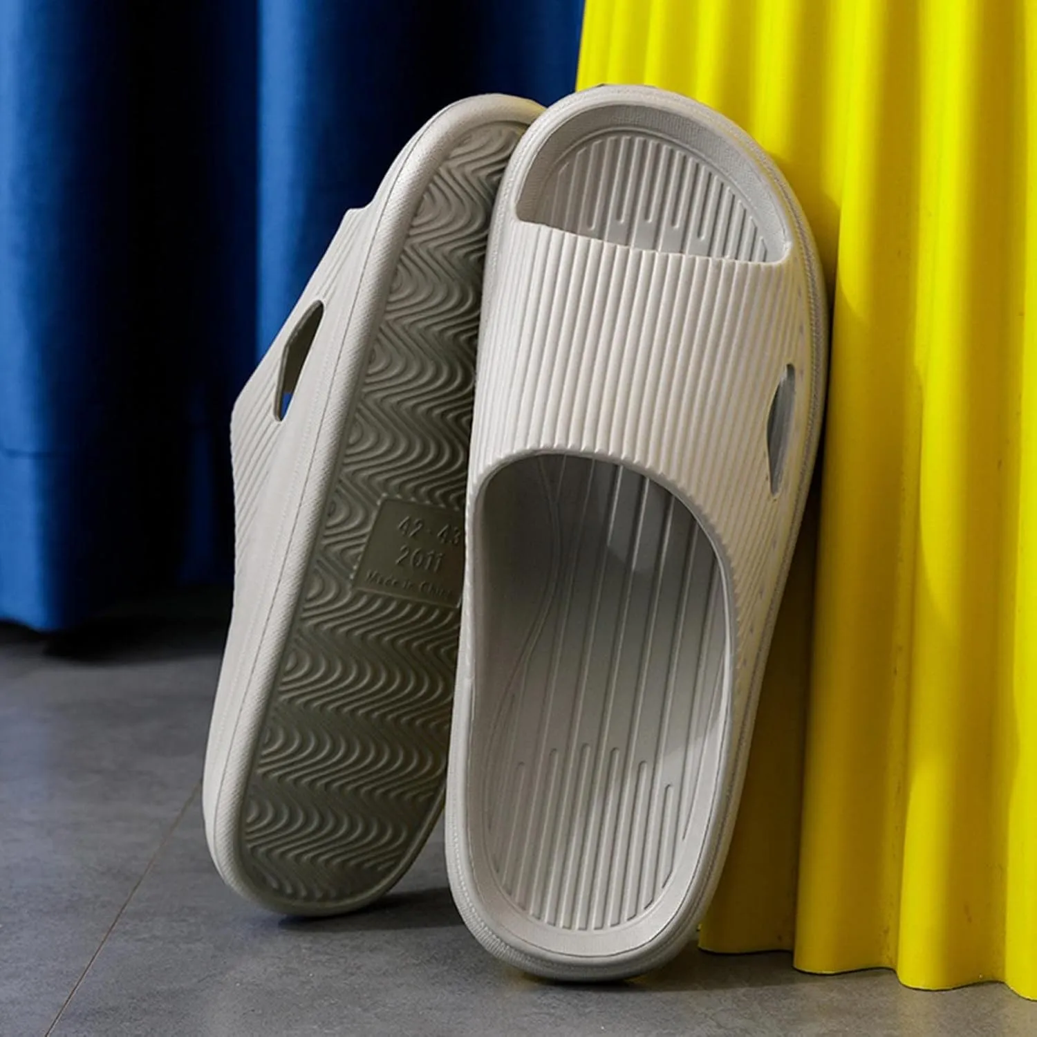 Mens Slippers Slides for Women Bathroom Slippers Men Shower Shoes Women Open Toe Spa Bathroom