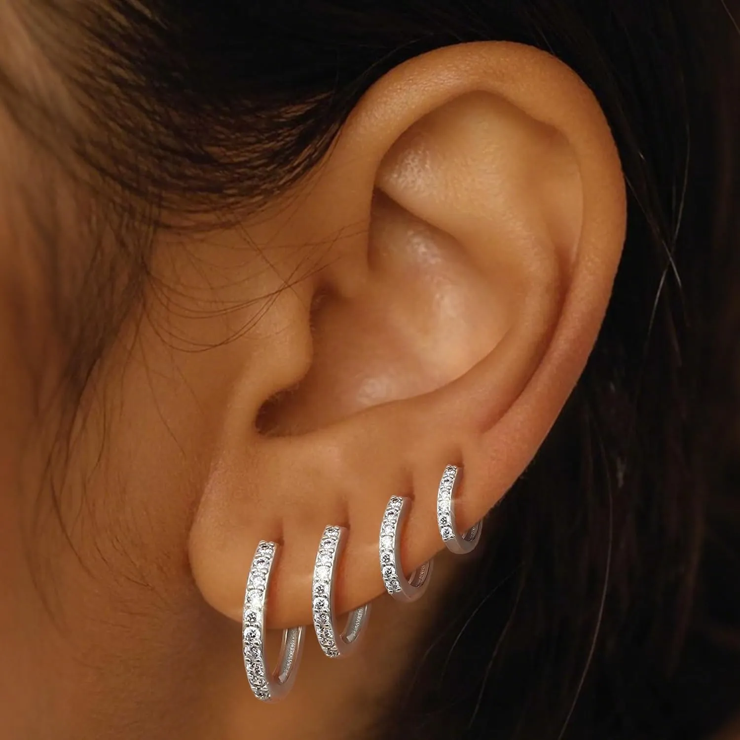 MILACOLATO 3 Pairs 925 Sterling Silver Earrings for Women, Dainty 14K Gold Plated Huggie Hoop Earrings Sets for Multiple Piercing, Hypoallergenic Cartilage Stud Hoop Earrings Stacks Trendy Jewelry Gifts for Women Mother