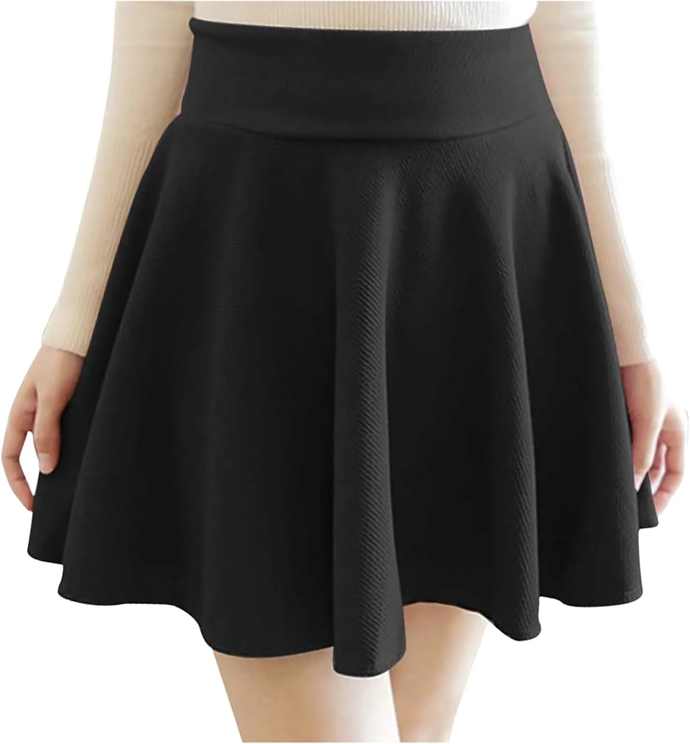 Mini Skirts for Women Basic Skater Skirt Versatile Stretchy Mini Flared Skirt Summer Skirts for Women 2025