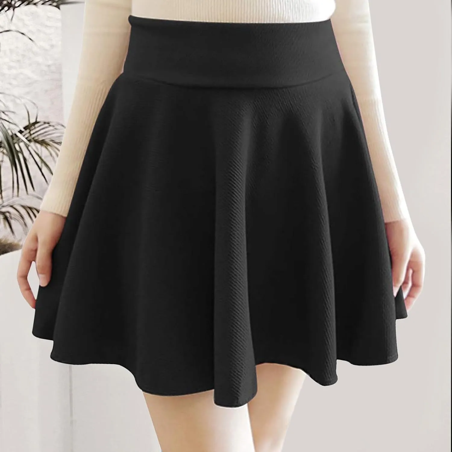 Mini Skirts for Women Basic Skater Skirt Versatile Stretchy Mini Flared Skirt Summer Skirts for Women 2025