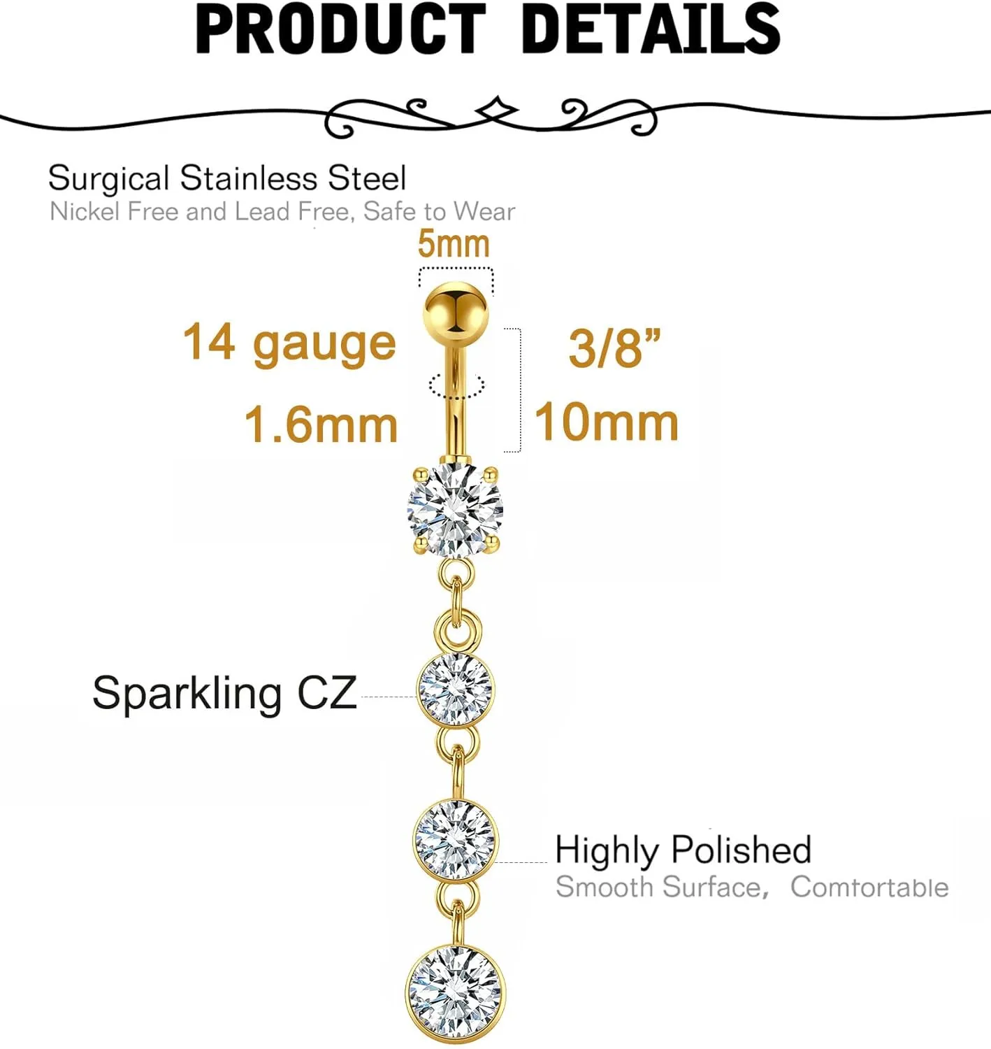 MODRSA Belly Jewellery Piercing - Belly Button Rings with silver & Pink Pearl Navel Opener