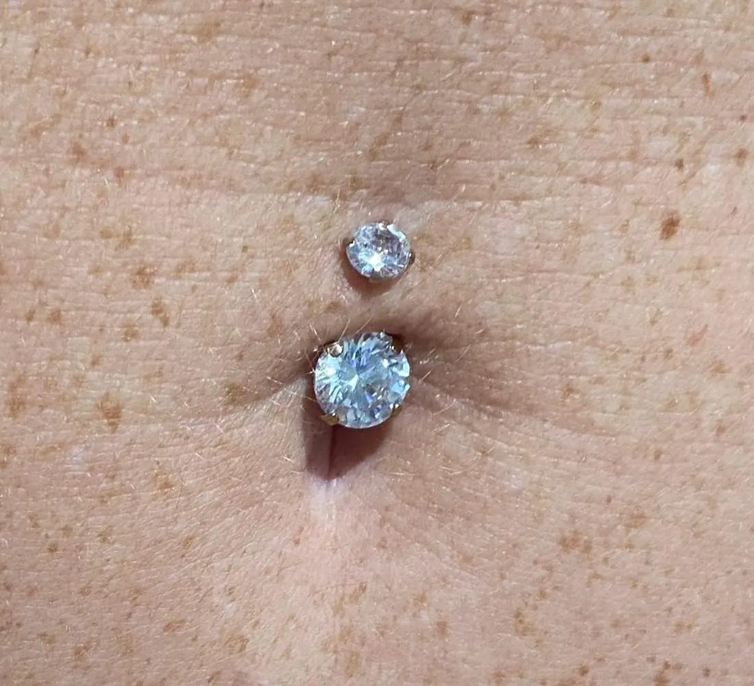MODRSA Belly Jewellery Piercing - Belly Button Rings with silver & Pink Pearl Navel Opener