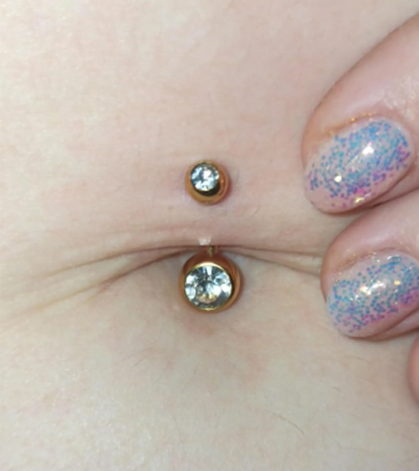 MODRSA Belly Jewellery Piercing - Belly Button Rings with silver & Pink Pearl Navel Opener