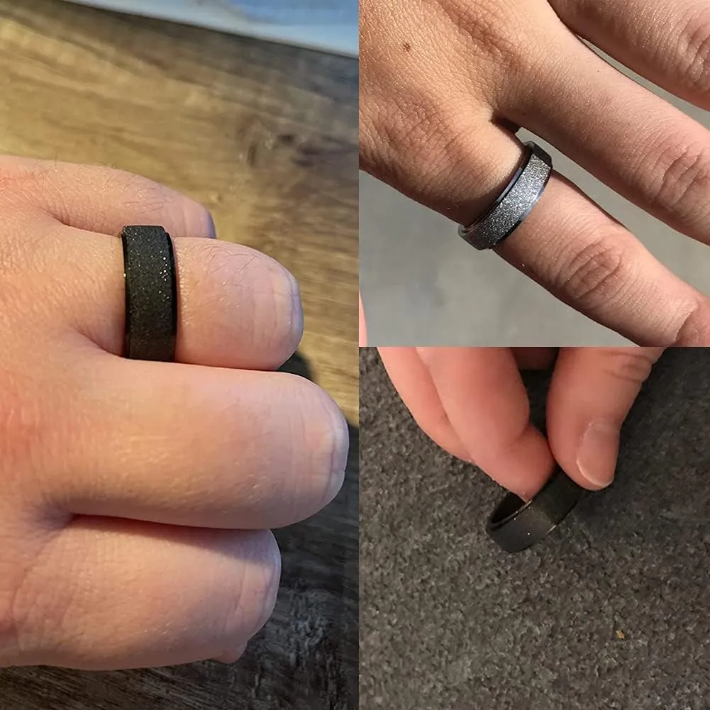 MODRSA Fidget Rings for Women Spinner Ring Spinning Ring Silver Figet Ring Fidget Spinner Ring for Men Rings Size 6 7 8 9 10