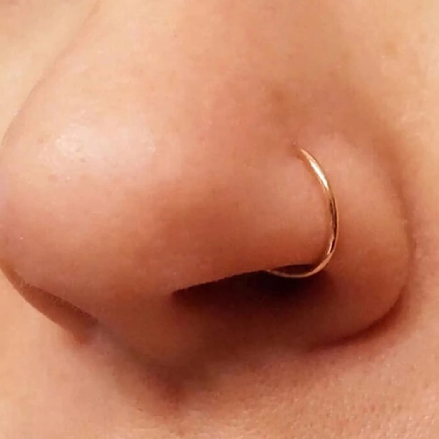 MODRSA Hoop Nose Rings - 20g L Shape Studs, Surgical Steel Corkscrew Hoops