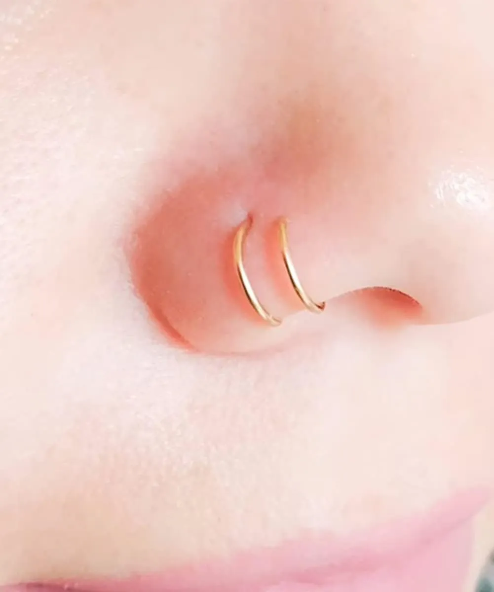 MODRSA Nose Hoops & Rings - L-Shaped, Studs, Gold & Silver Nose Piercings - 20g & 22g - Surgical Stainless Steel & Corkscrew Designs for Women & Men