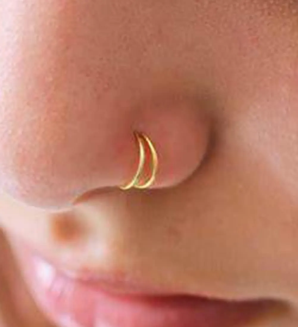 MODRSA Nose Rings - 20g Hoops & Studs in Surgical Steel & Silver Rose Gold