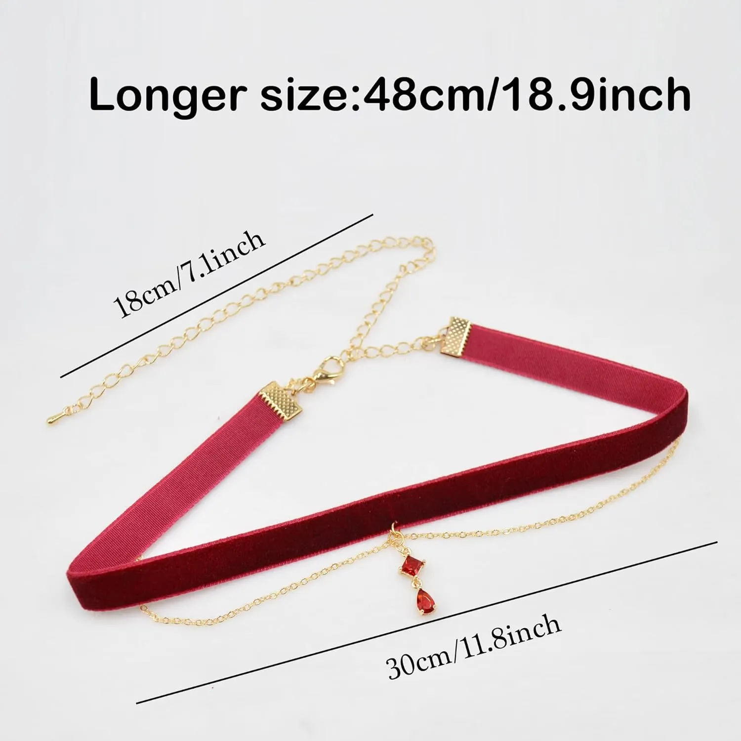MOMOCAT Black Velvet Red Pendant Choker Necklace for Women Gothic Lace Chokers Necklace Witch Bride Vampire Accessories Aesthetic kawaii Jewelry for Women Teen Girls
