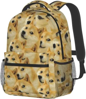 Mr Doge Meme Laptop Backpack Girls Boys Bookbag Cute Fashion Casual Travel Bag Preschool Large Daypack For With Chest Strap Multi-Pocket One Size