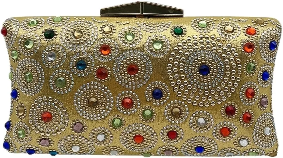 Multi-color Bright Diamond Design Ladies Bag Dinner Dress With Elegant Ladies Clutch Bag For Wedding Party Prom