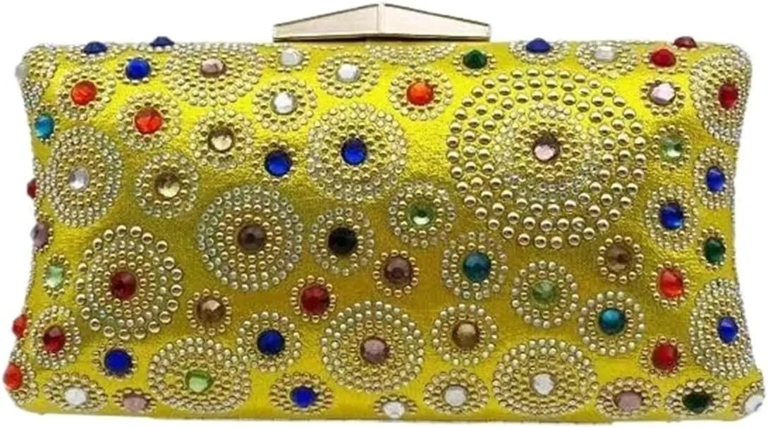 Multi-color Bright Diamond Design Ladies Bag Dinner Dress With Elegant Ladies Clutch Bag For Wedding Party Prom