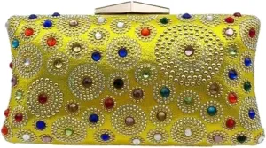Multi-color Bright Diamond Design Ladies Bag Dinner Dress With Elegant Ladies Clutch Bag For Wedding Party Prom