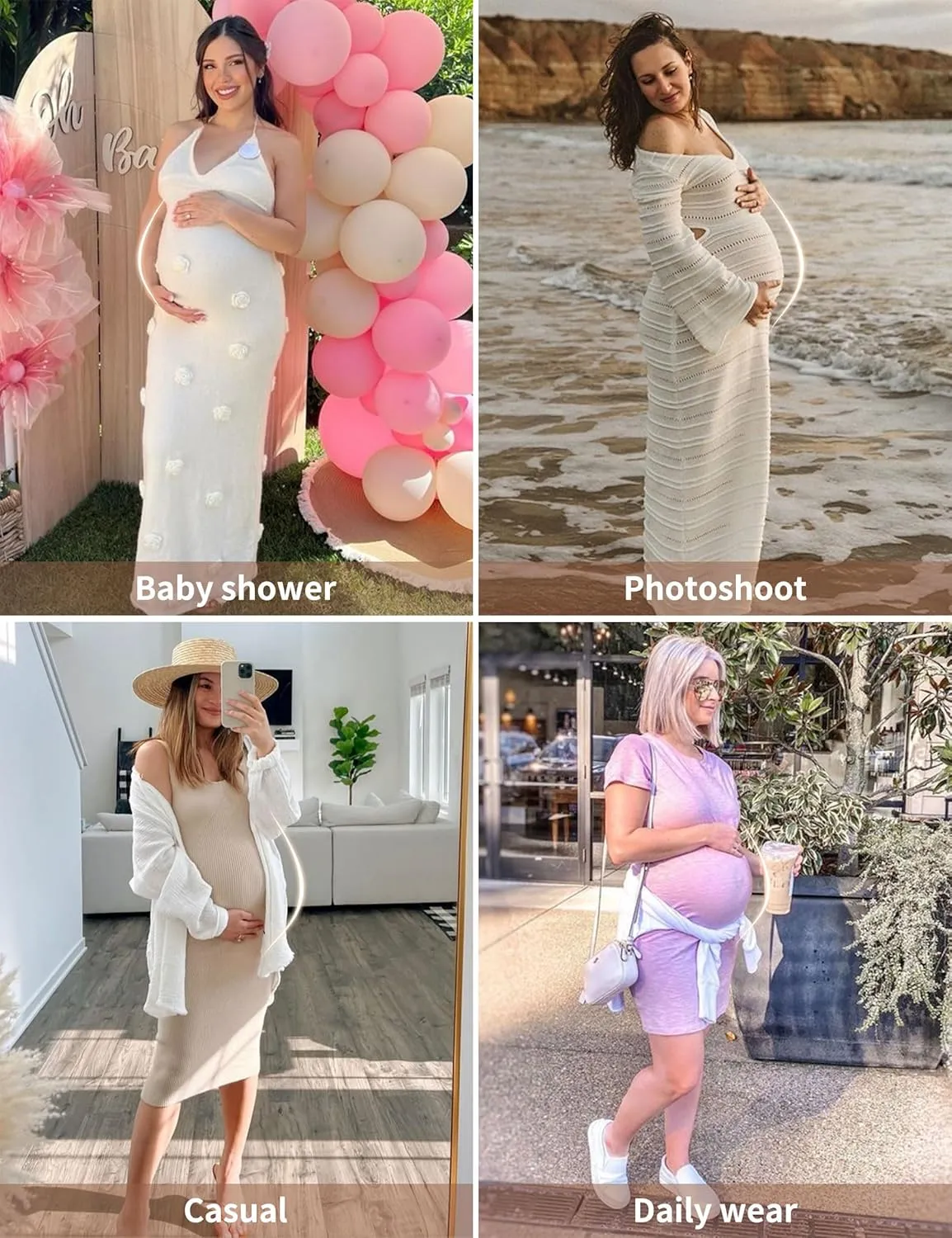 MUSIDORA Maternity Shapewear - Over Bump, Seamless Panties, Perfect for Photoshoot & Baby Showers Dress