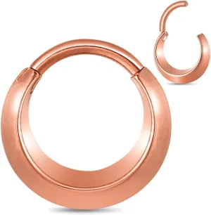 Nose Rings Hoops 16G: 316L Stainless Steel Septum Rings Hoops Gold, Hinged Segment Nose Lips Helix Cartilage Clicker Hoop Earrings Piercing Rings for Women Men 8mm