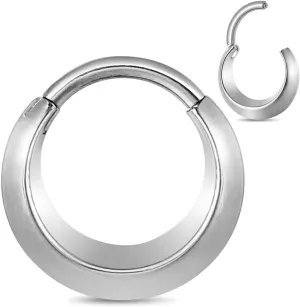 Nose Rings Hoops 16G: 316L Stainless Steel Septum Rings Hoops Gold, Hinged Segment Nose Lips Helix Cartilage Clicker Hoop Earrings Piercing Rings for Women Men 8mm