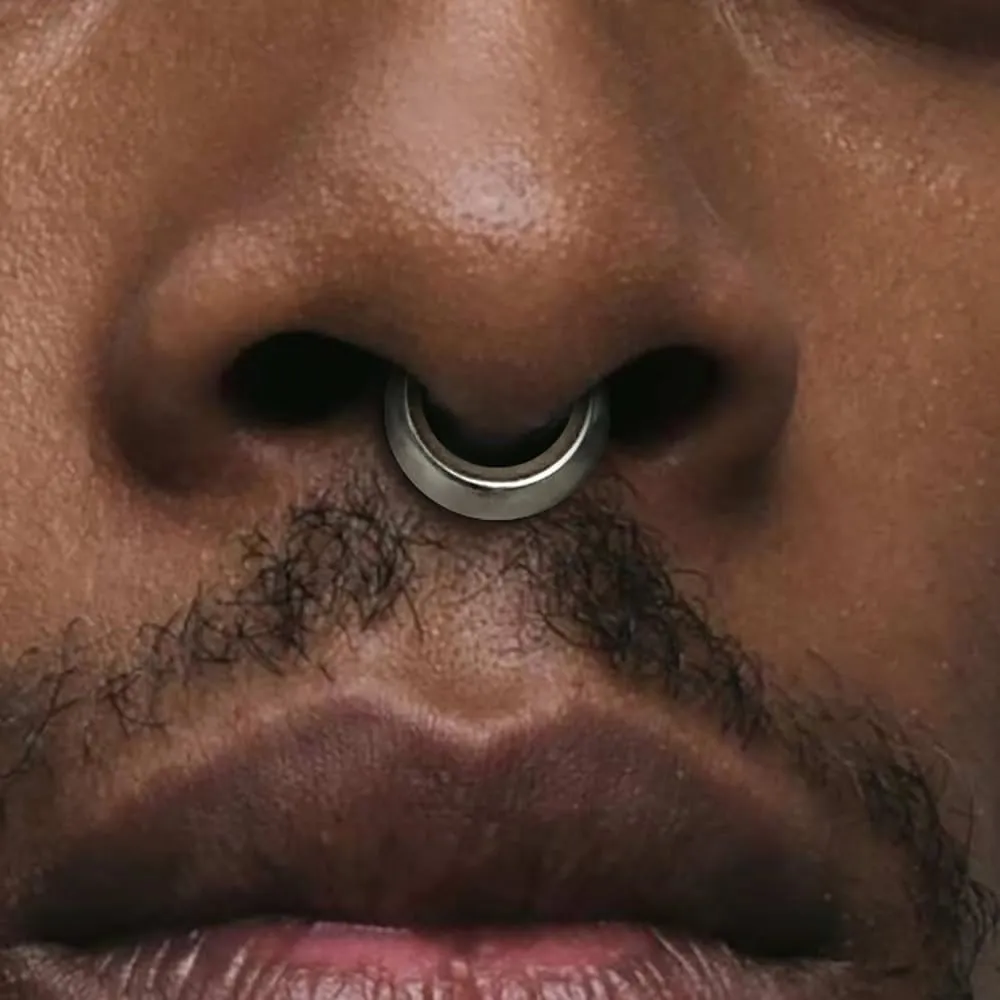 Nose Rings Hoops 16G: 316L Stainless Steel Septum Rings Hoops Gold, Hinged Segment Nose Lips Helix Cartilage Clicker Hoop Earrings Piercing Rings for Women Men 8mm