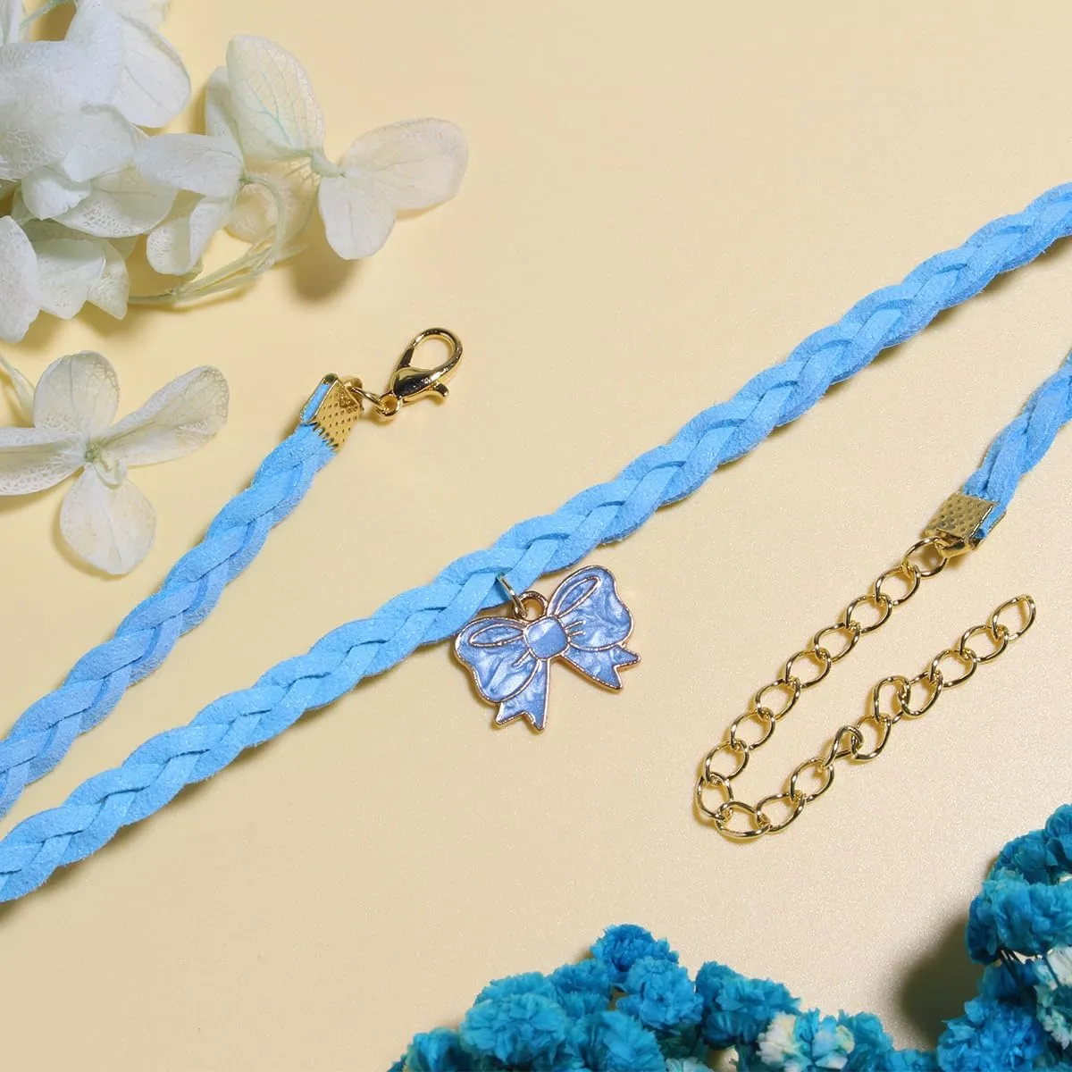 Nova&Aria Chokers Set For Women Heart Choker Necklaces Flower Pendant Velvet Cute Pink Turquoise Blue White Black Choker Necklace Christmas Colorful Lace Chokers