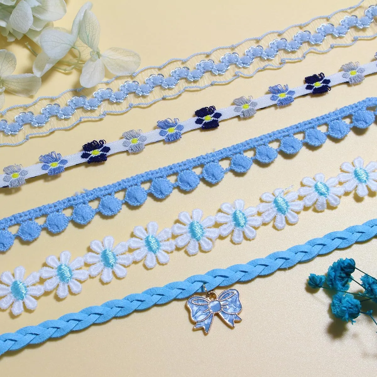 Nova&Aria Chokers Set For Women Heart Choker Necklaces Flower Pendant Velvet Cute Pink Turquoise Blue White Black Choker Necklace Christmas Colorful Lace Chokers