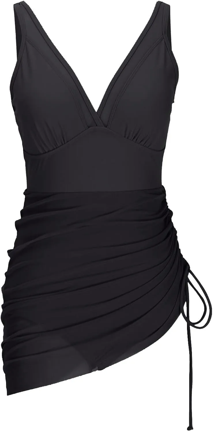 One Piece Swimsuit for Women Tummy Control Bathing Suit Sexy Plus Size High Waisted Modest Swimwear