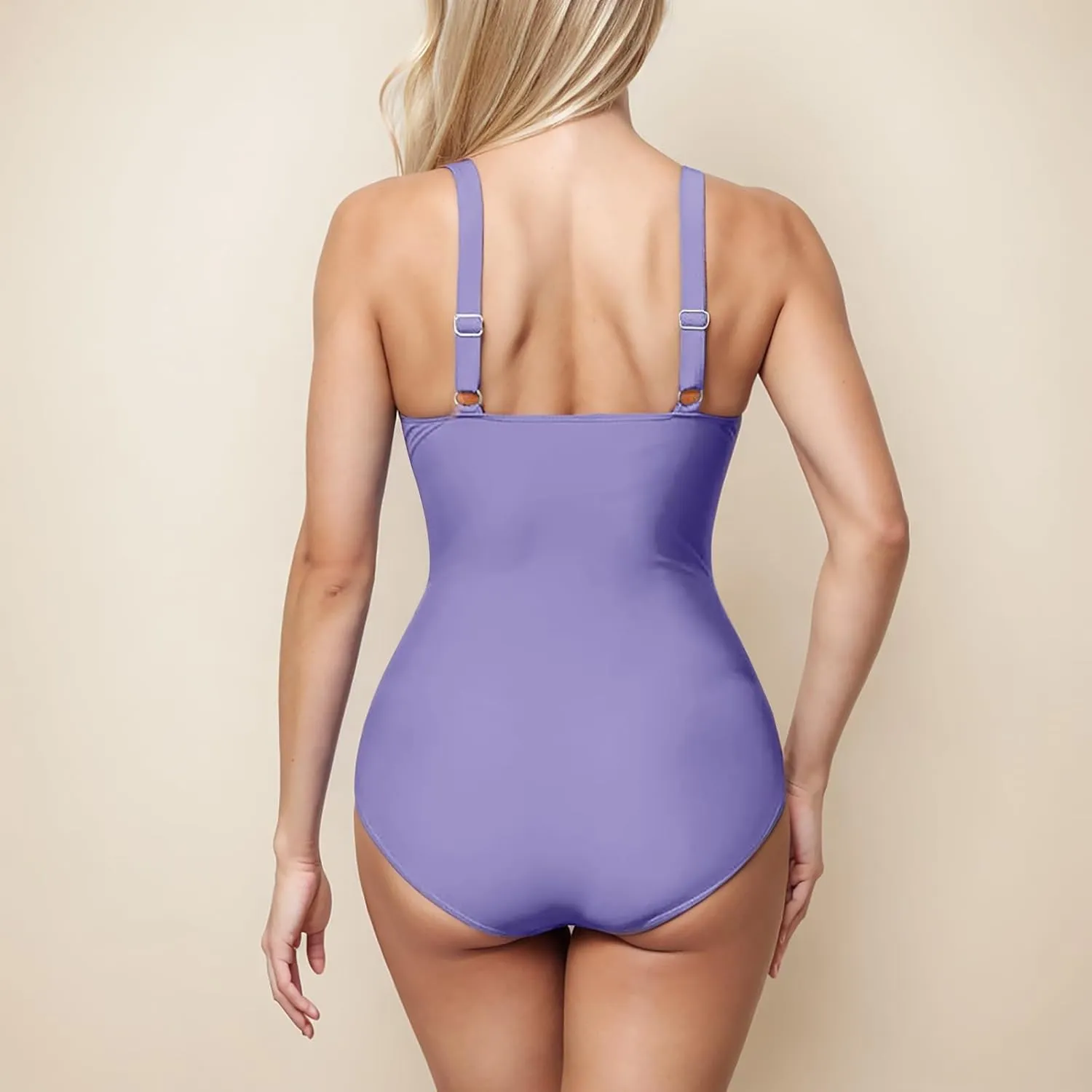 One Piece Swimsuit Women Tummy Control Slimming Bathing Suits Front Cross Ruched Push Up Vintage Modest Swimwear 2025