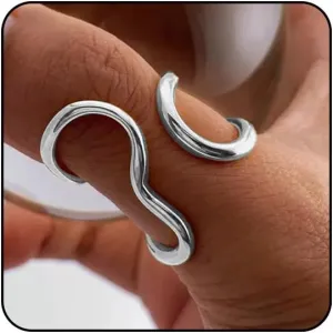 Otxas Chunky Gold Rings for Women Non Tarnish Adjustable Statement Rings Irregular Thumb Rings for Women Gold Chunky Jewelry