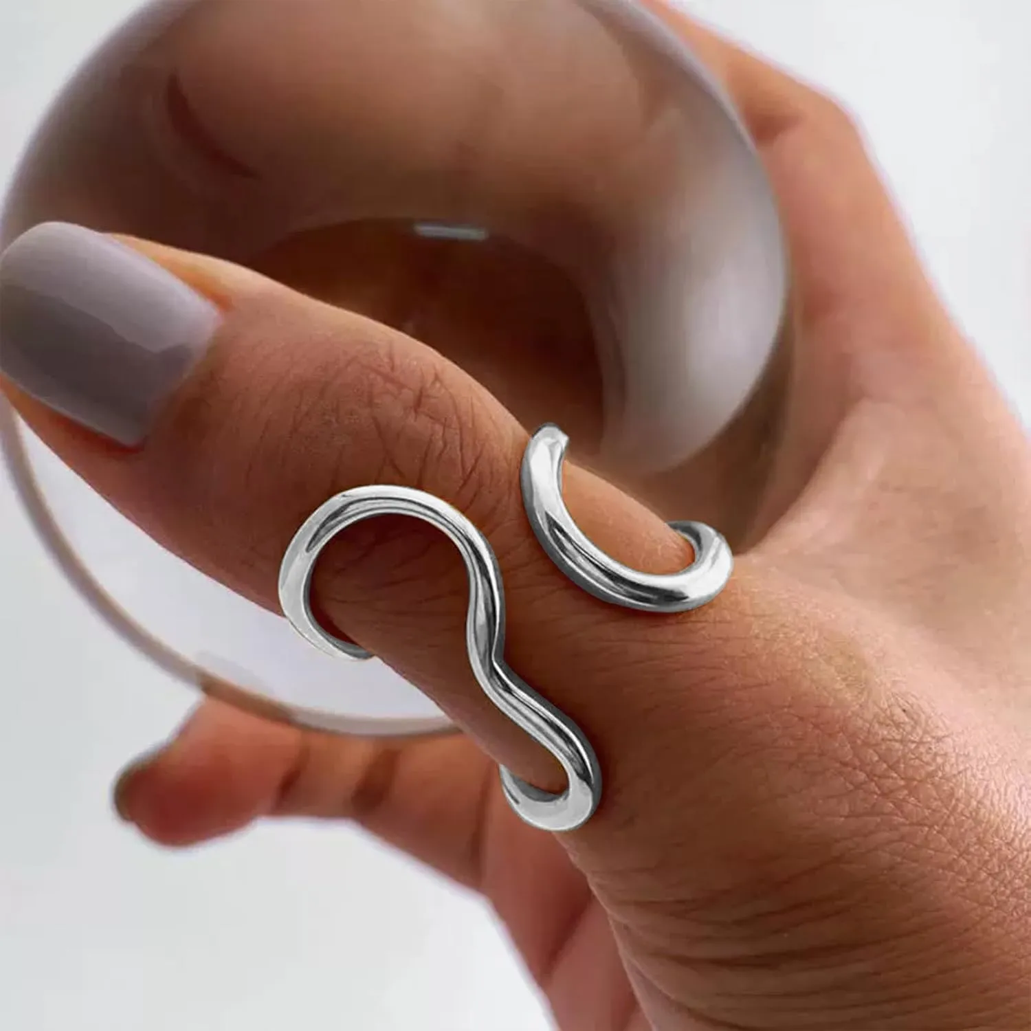 Otxas Chunky Gold Rings for Women Non Tarnish Adjustable Statement Rings Irregular Thumb Rings for Women Gold Chunky Jewelry