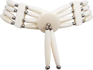 outROAR Gear American Indian Style Bone Choker Necklace, 4 Row White Traditional Hairpipe, Unisex Adjustable