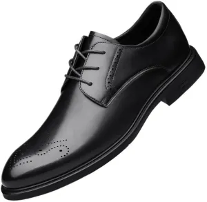 Oxford Shoes for Men's Lace Up Comfort Orthopedic Brogue Waterproof Leather Non Slip Casual