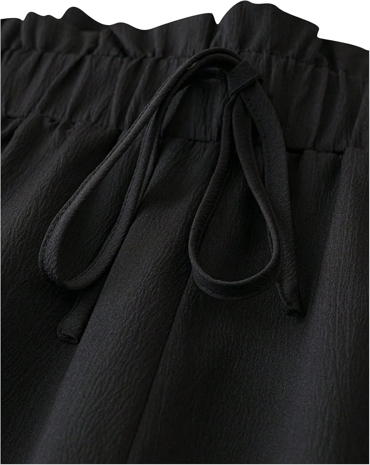 OYOANGLE Women's Plus Size Wide Leg Pants Textured Elastic High Waisted Flowy Long Trousers