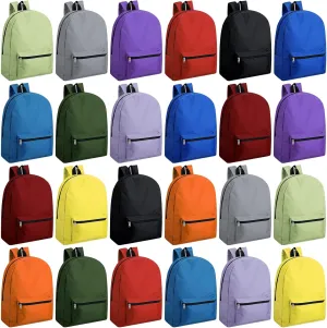 Paterr 48 Pcs 17 Inch Backpacks in Bulk Lightweight Backpack Book Bags for Kids Students Travel School Corporate Events (Multi Color)